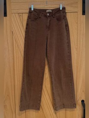 Luvamia Versatile Straight Leg Jeans - Brown